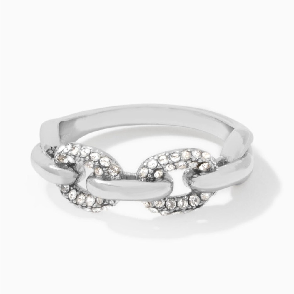 NWT Silver Frozen Chain Ring Size 8 by Stella & Dot, Classic Everyday Ring 💍